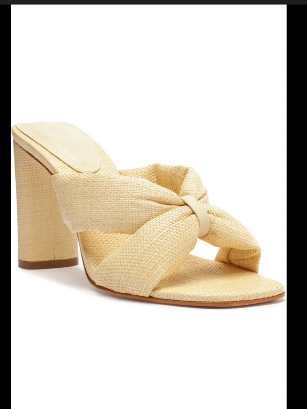SCHUTZ Women’s Beige Bow Block Heel Mules